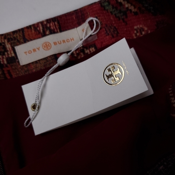 New Tory Burch Silk Wool Aztec Print Skirt Sz 10 - Picture 7 of 12